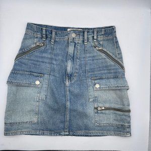 Free People We The Free Size 27 Jean Denim Mini Skirt Cargo